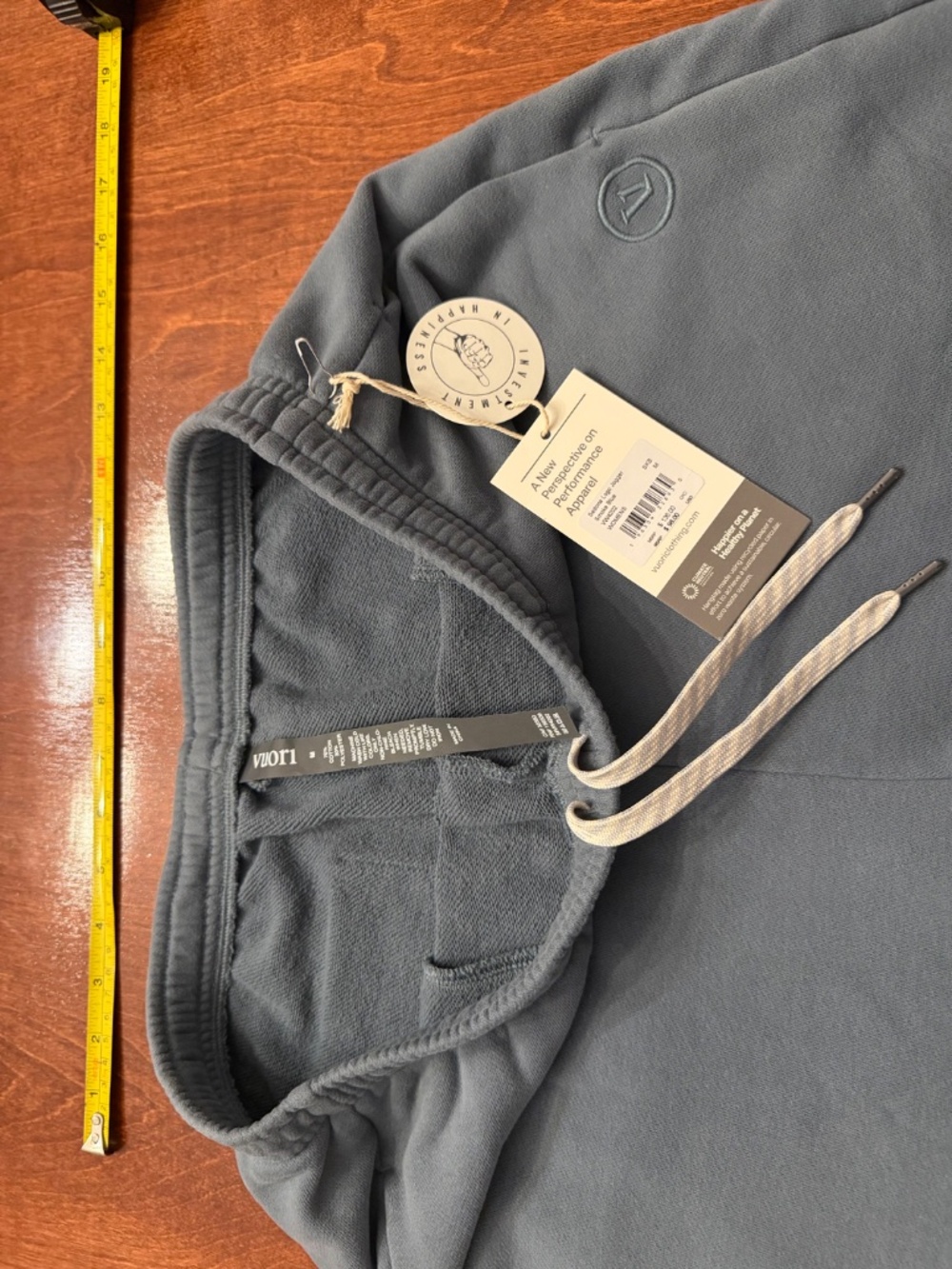 Vuori Blue Sedona Logo Jogger Medium Smoke Blue French Terry Pant